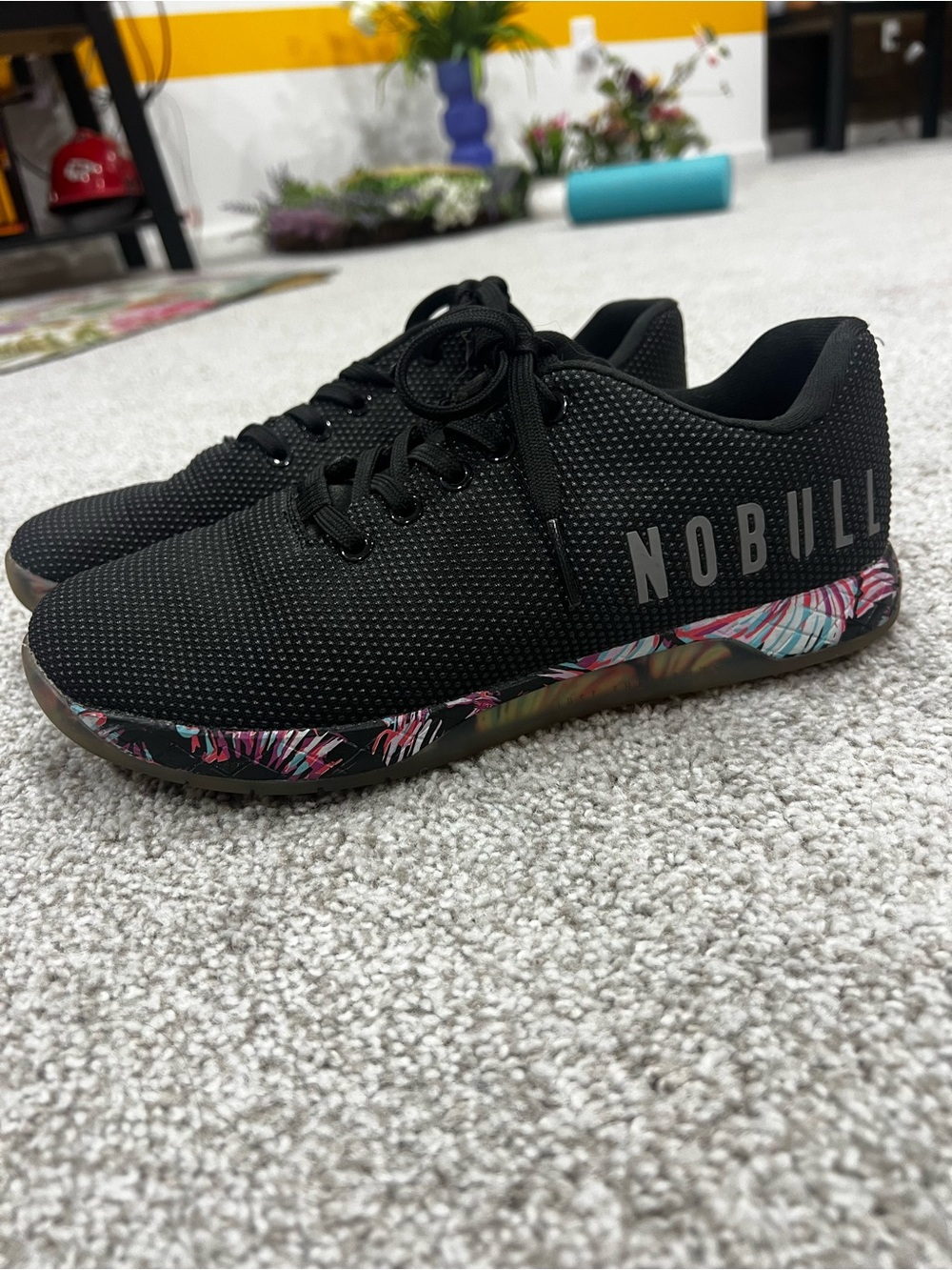 NOBULL Black Women's Trainer with Multicolor Floral Midsole
